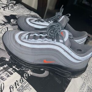 Nike Air Max 97 in Gray with Orange Highlights